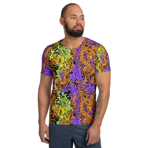 Neon Spell on a Men's Athletic T-Shirt