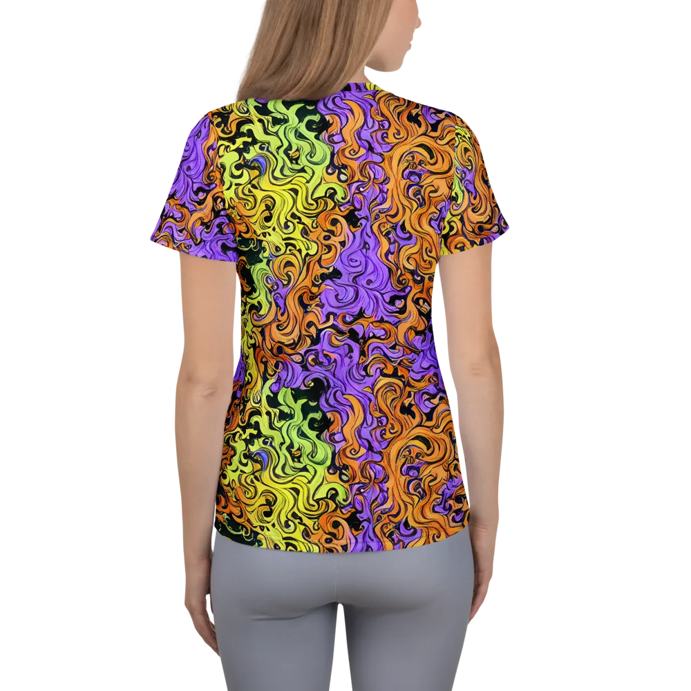 Neon Spell on Women's Athletic T-Shirt — Back