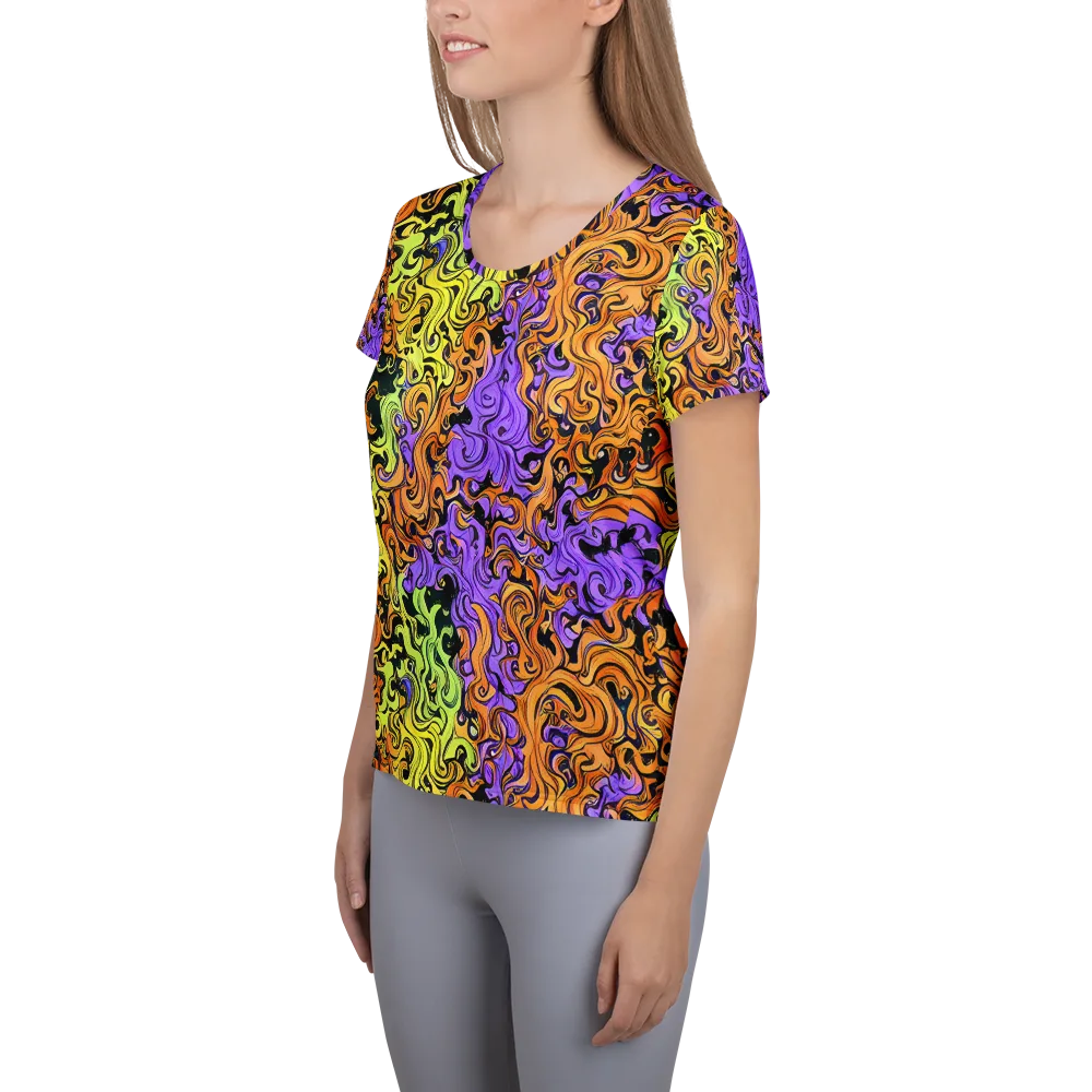 Neon Spell on Women's Athletic T-Shirt — Left