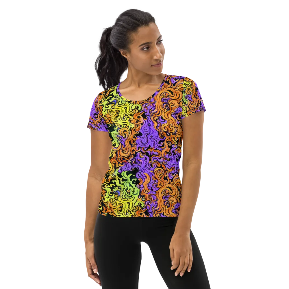 Neon Spell on Women's Athletic T-Shirt — Front