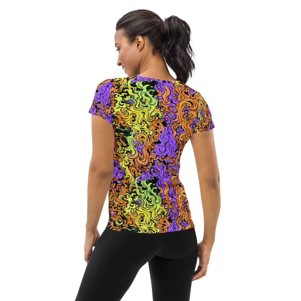 Neon Spell on Women's Athletic T-Shirt — Back