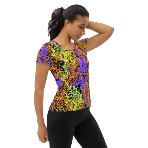 Neon Spell on a Women's Athletic T-Shirt