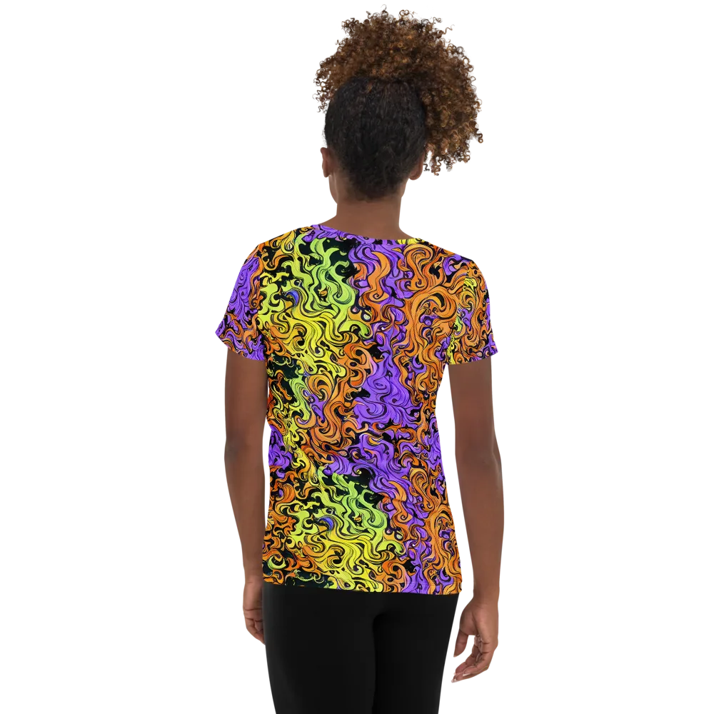 Neon Spell on Women's Athletic T-Shirt — Back
