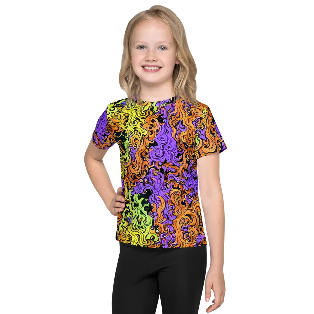 Neon Spell on Kids Crew Neck T-Shirt — Front