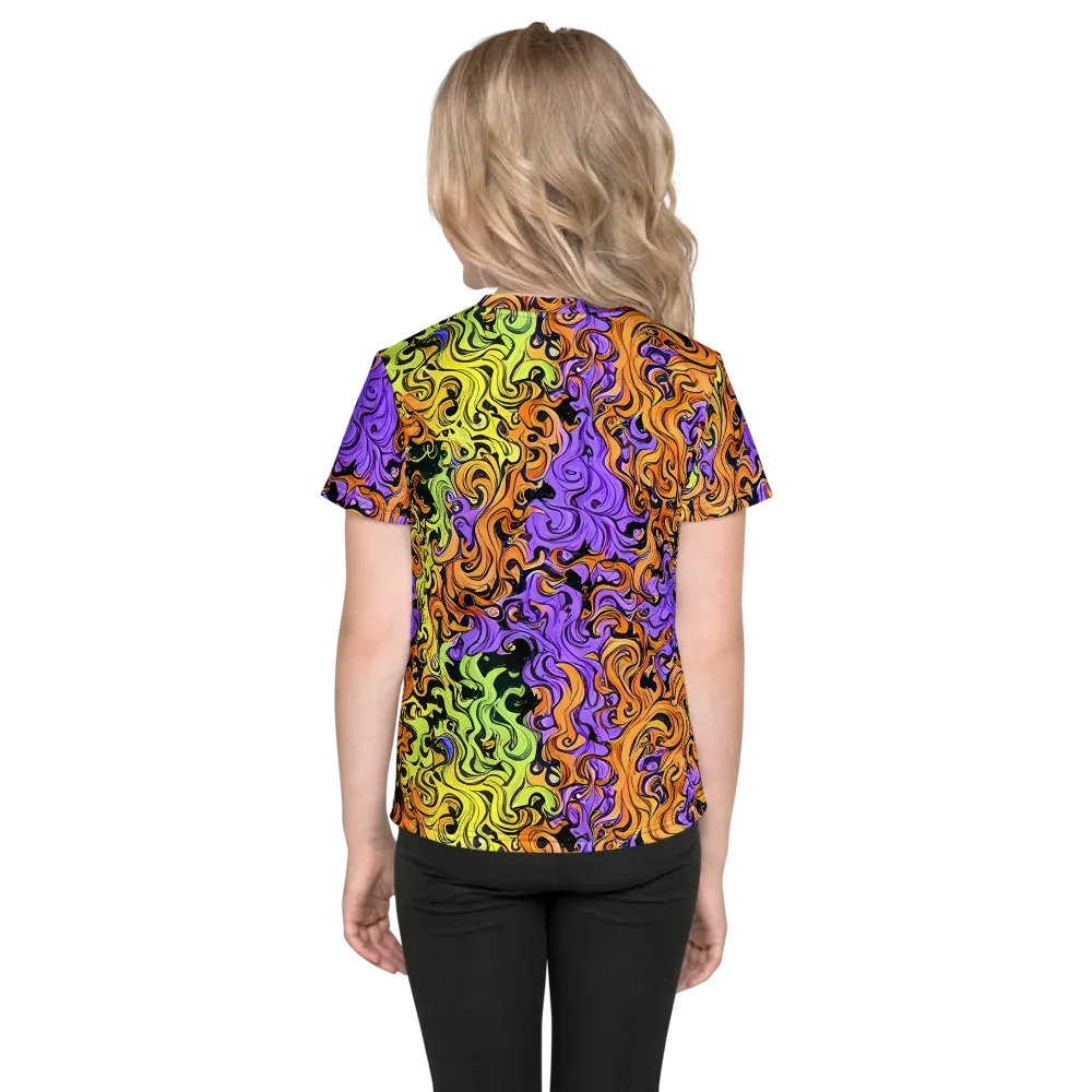 Neon Spell on Kids Crew Neck T-Shirt — Back