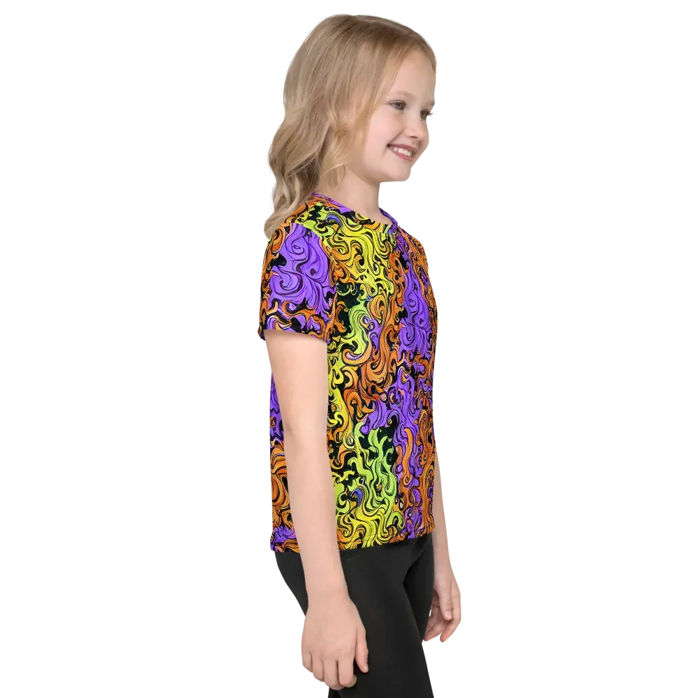 Neon Spell on Kids Crew Neck T-Shirt — Right