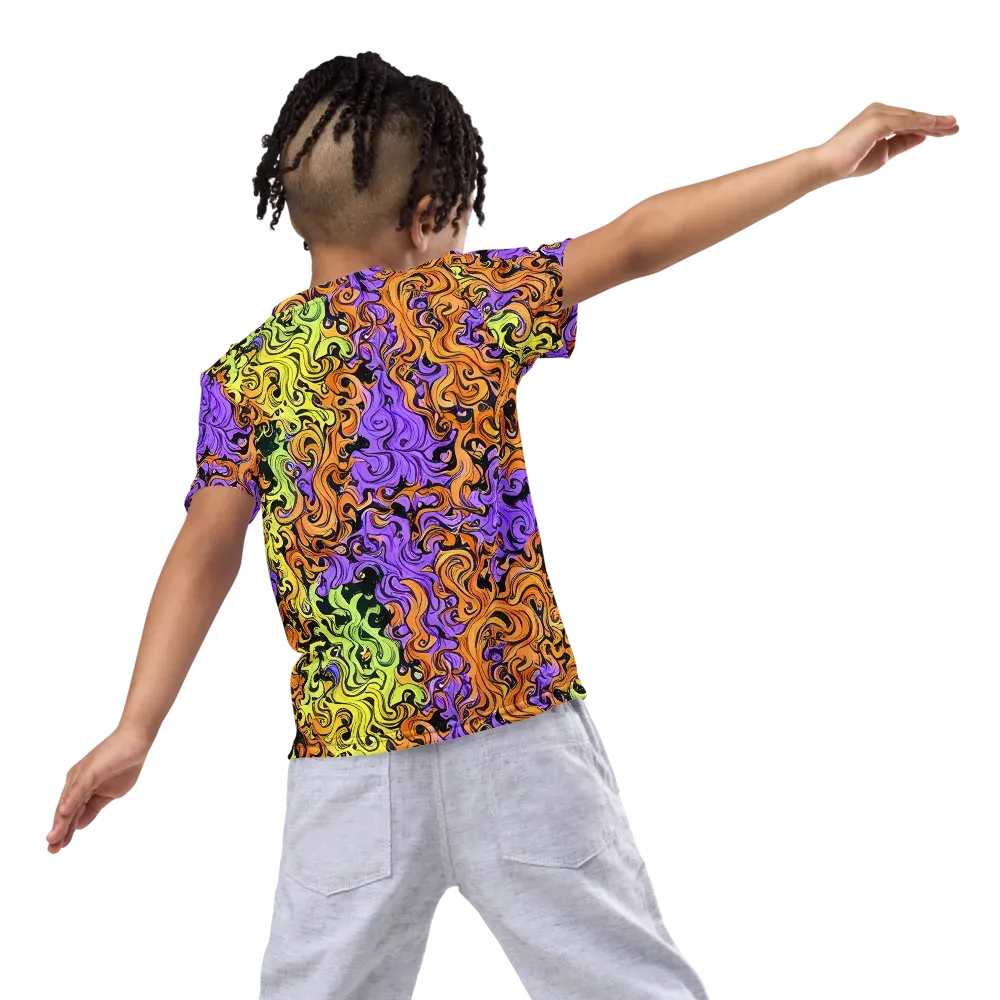 Neon Spell on Kids Crew Neck T-Shirt — Back