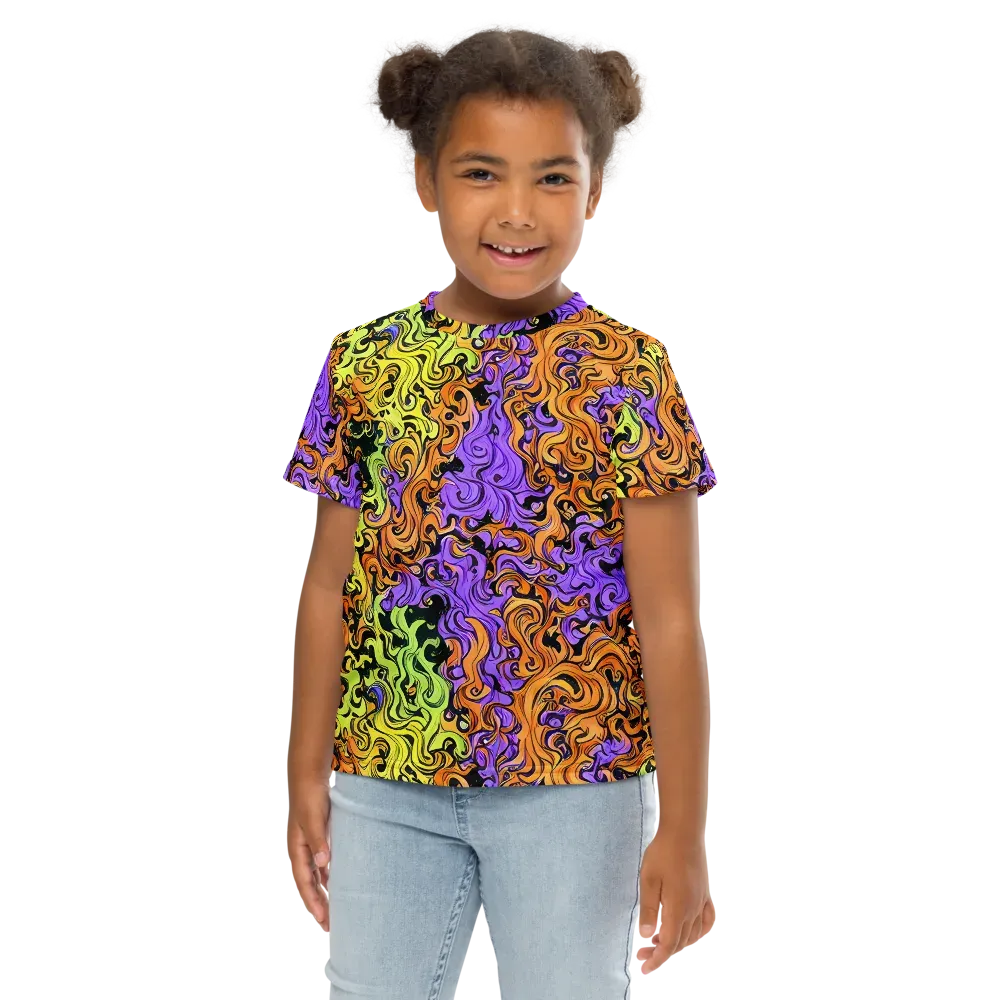 Neon Spell on Kids Crew Neck T-Shirt — Front