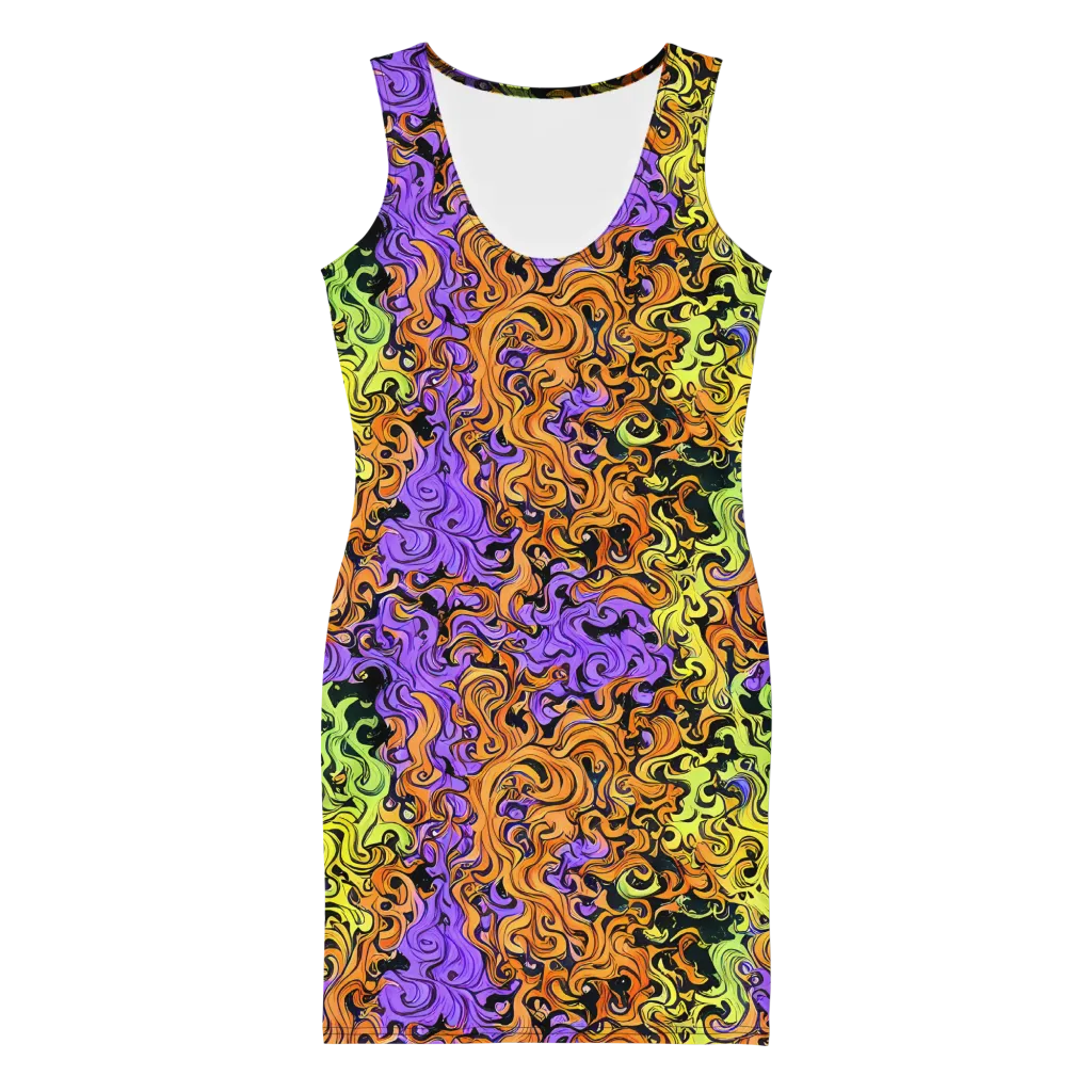 Neon Spell on Bodycon Dress — Front