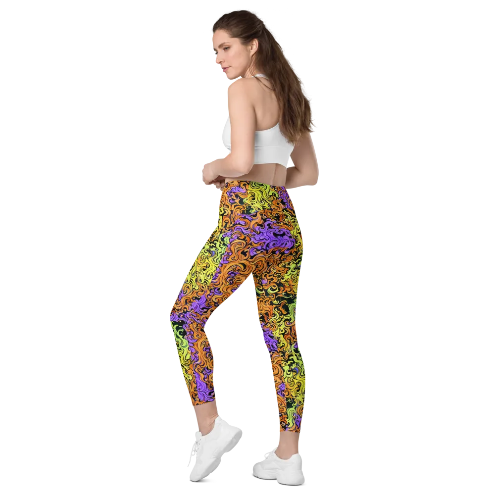 Neon Spell on Leggings with Pockets — Left Back