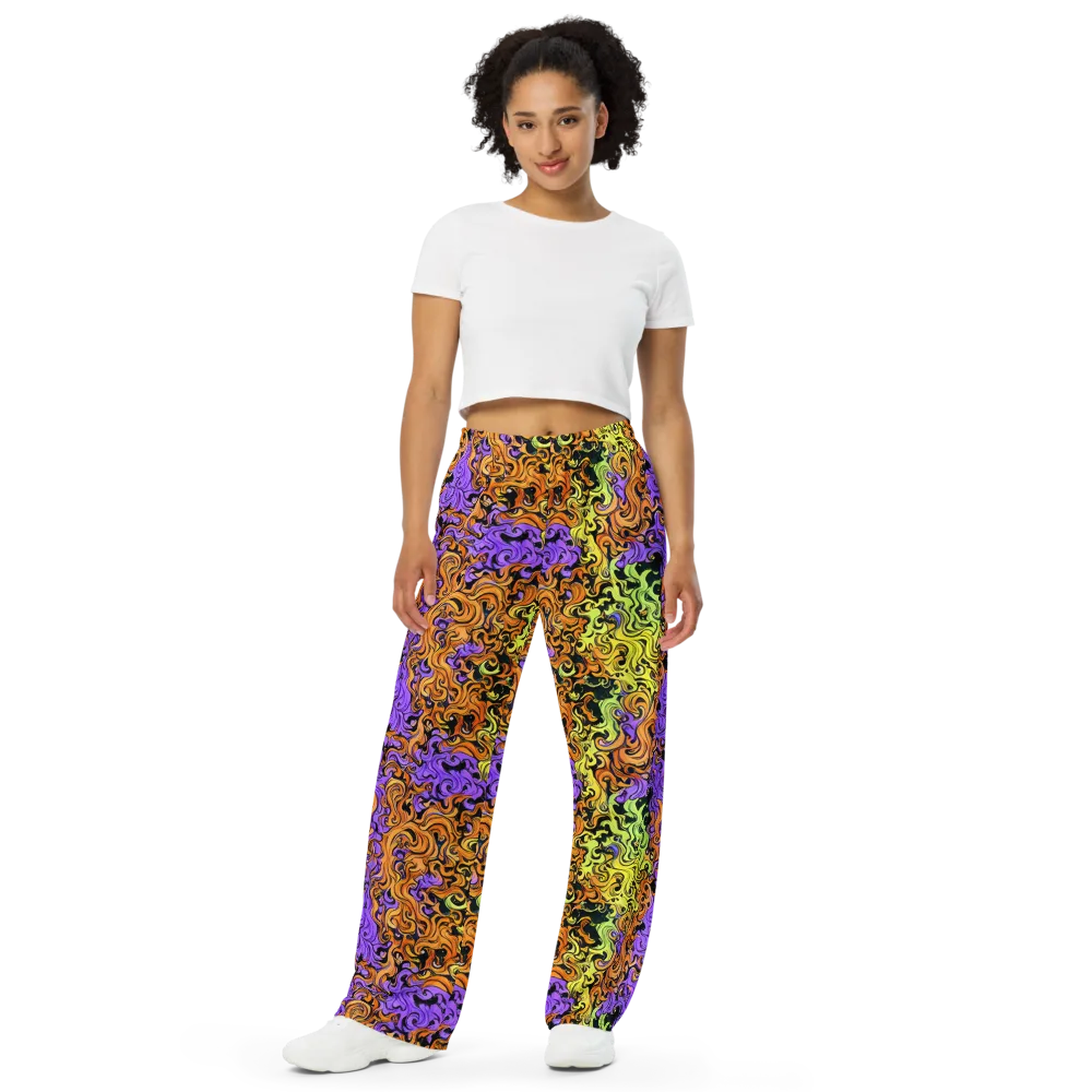 Neon Spell on Wide-Leg Pants — Front