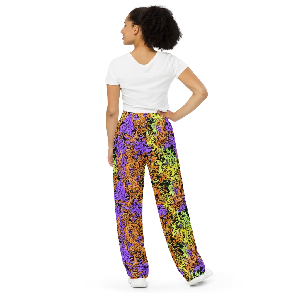 Neon Spell on Wide-Leg Pants — Back