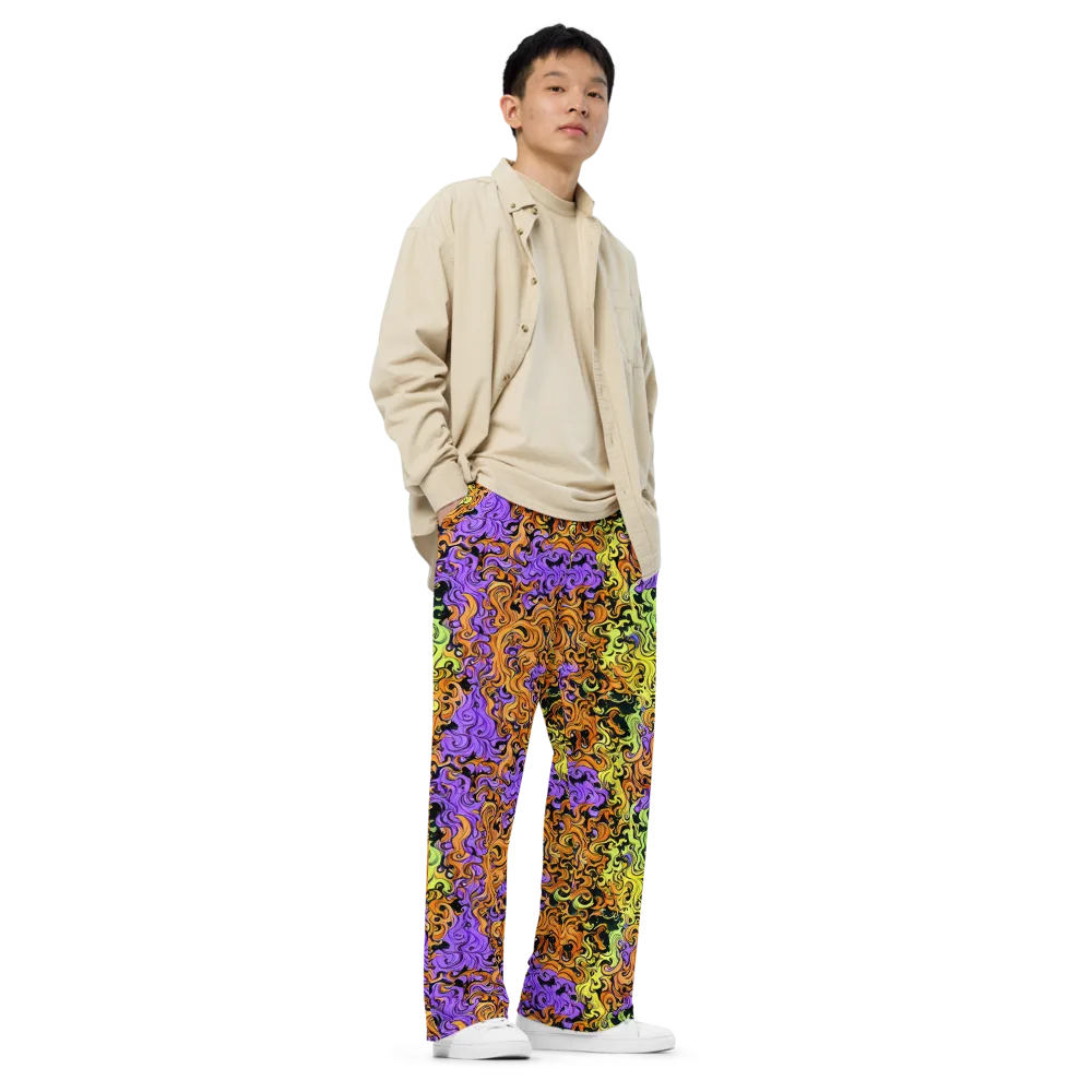 Neon Spell on Wide-Leg Pants — Right Front