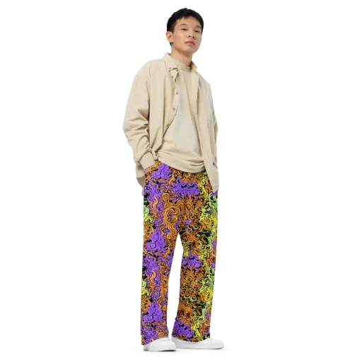 Neon Spell on a Wide-Leg Pants