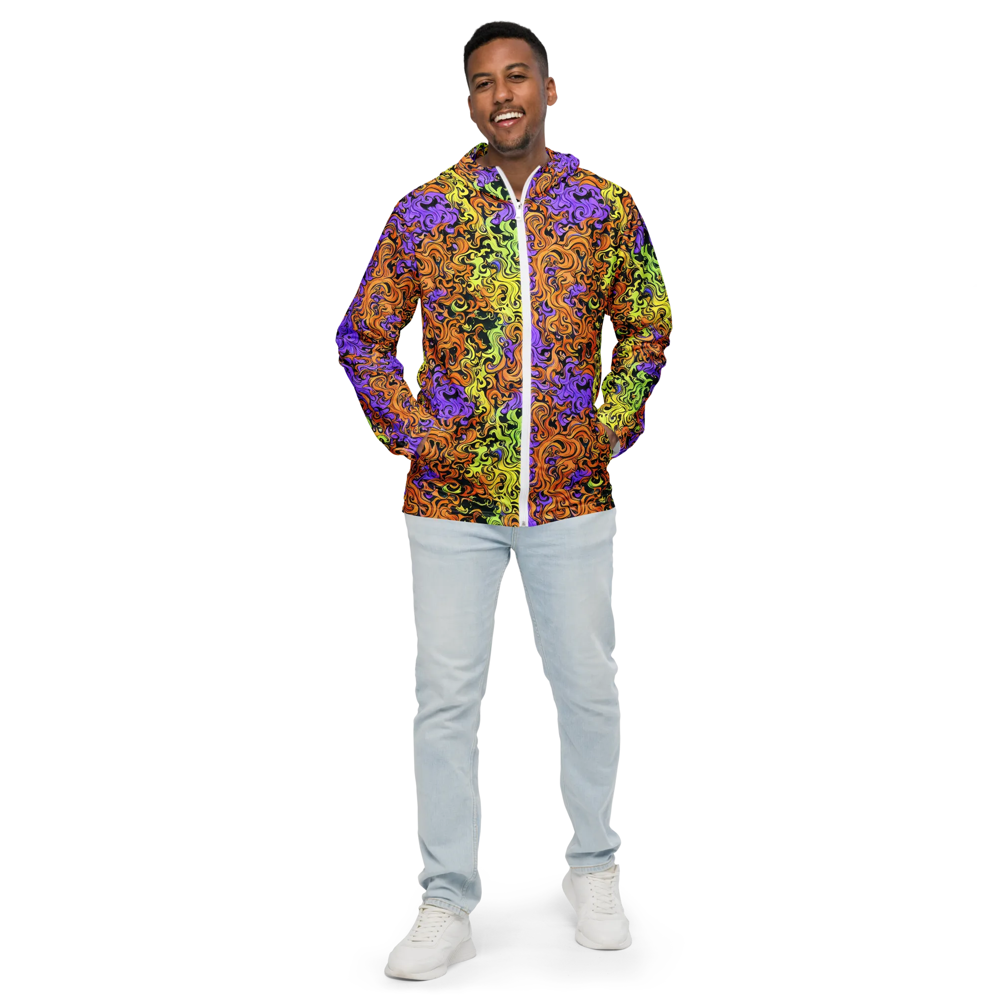 Neon Spell on Men's Windbreaker — Front