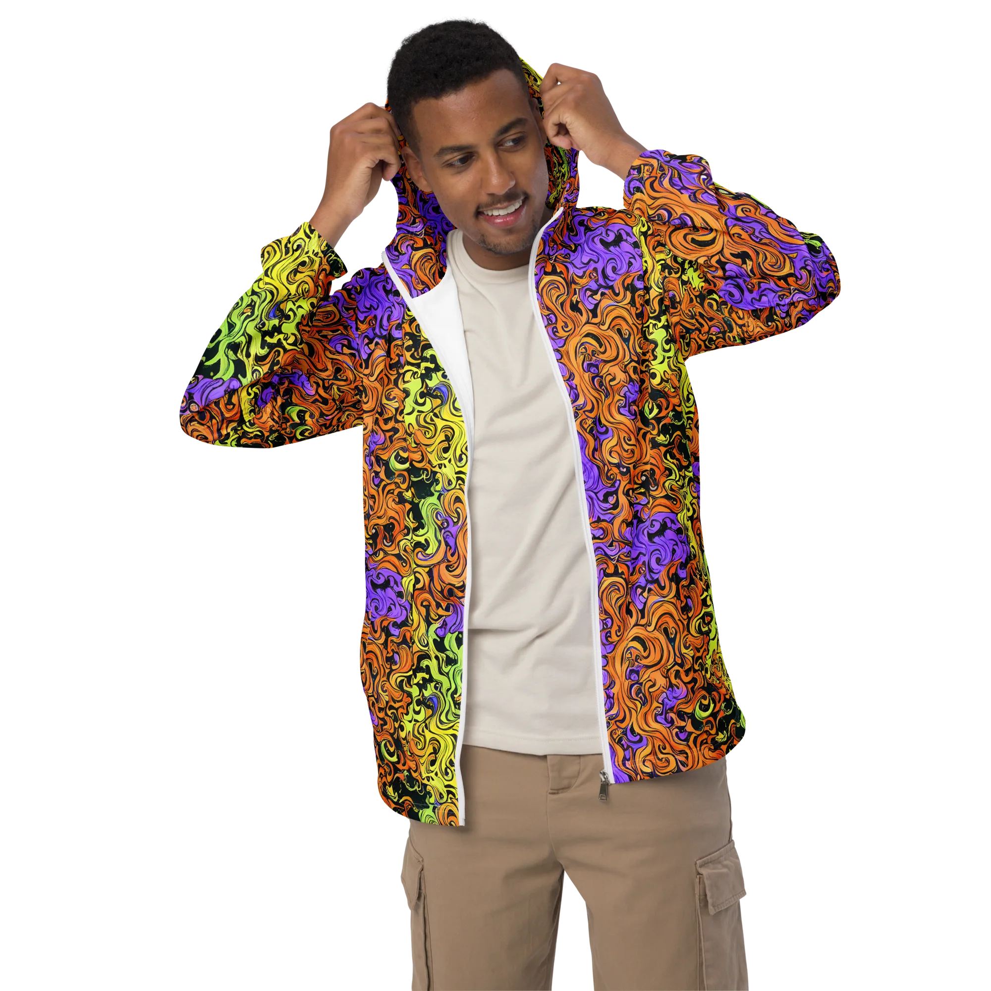 Neon Spell on Men's Windbreaker — Front