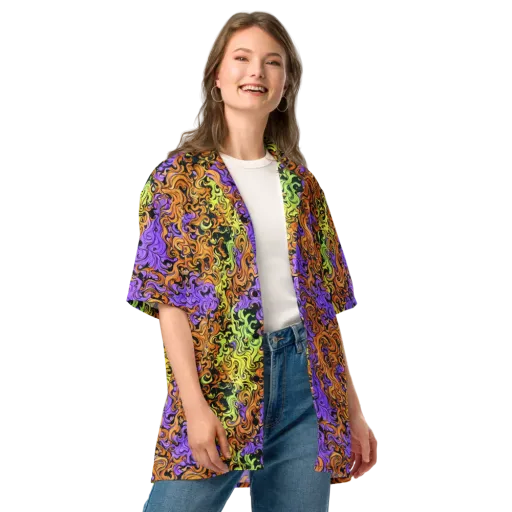 Neon Spell on a Button Shirt