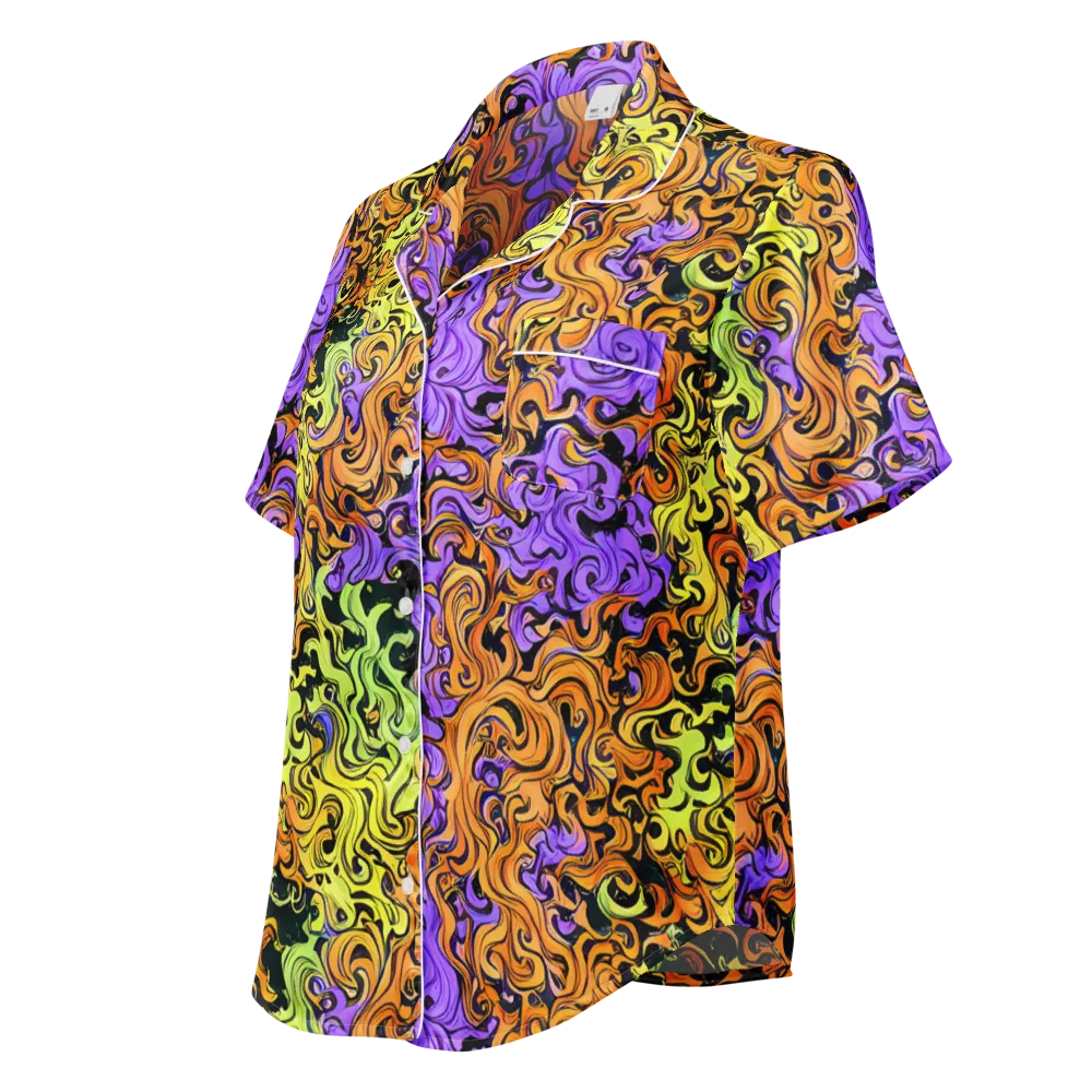 Neon Spell on Women's Short Sleeve Pajama Top — Left Front