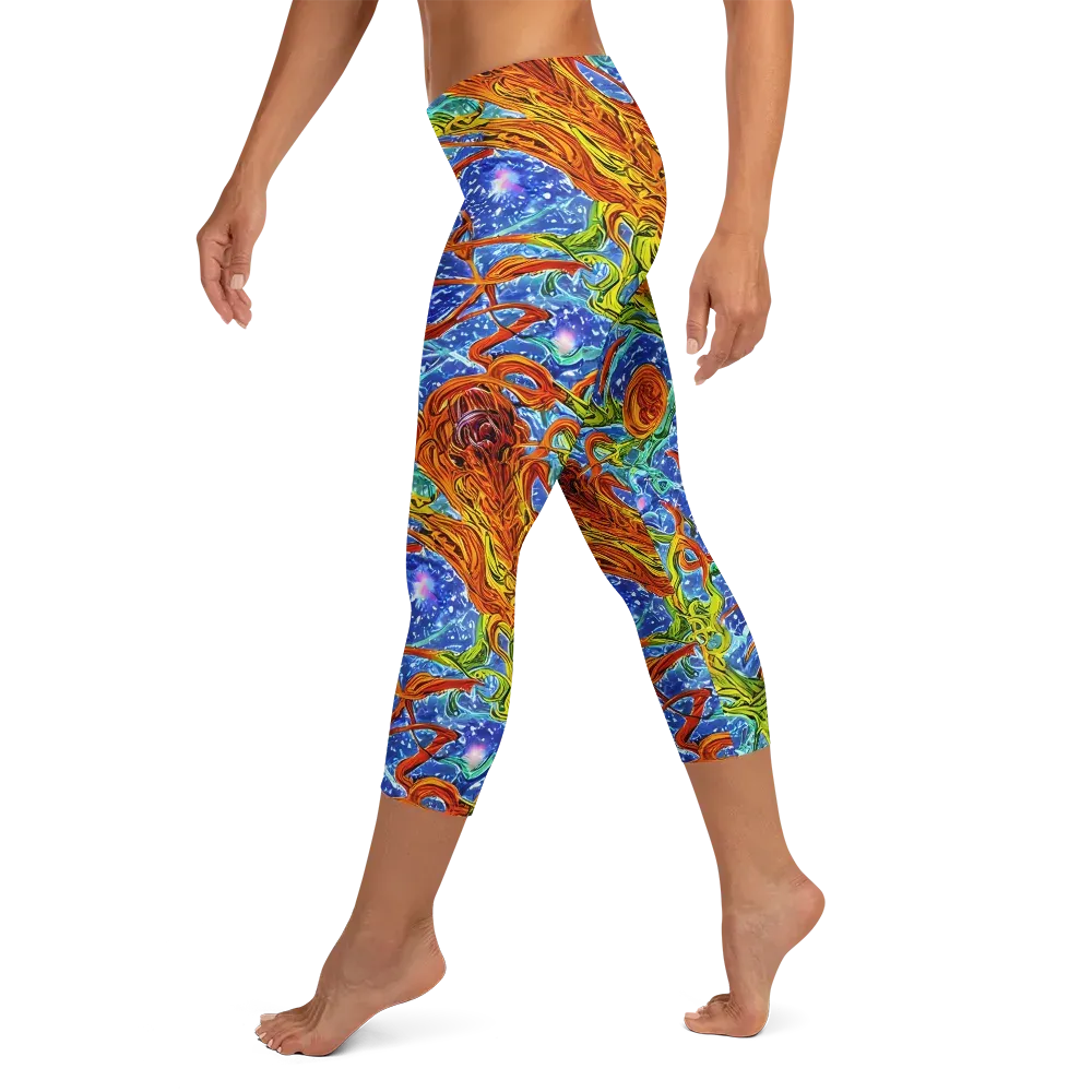 Molten Tide on Capri Leggings — Left