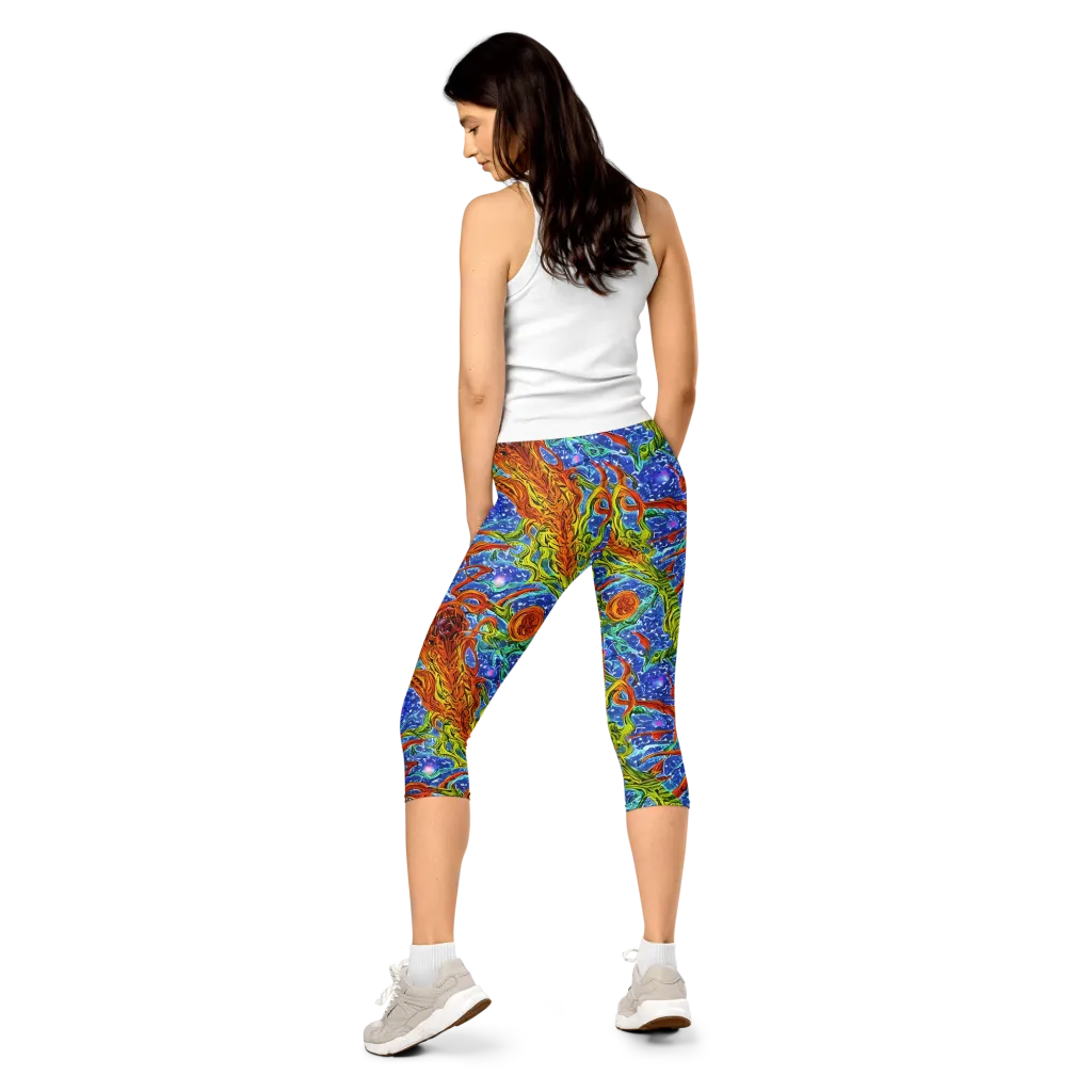 Molten Tide on Capri Leggings — Back