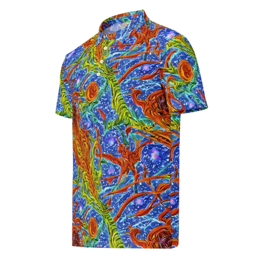 Molten Tide on a Men's Slim Fit Polo Shirt