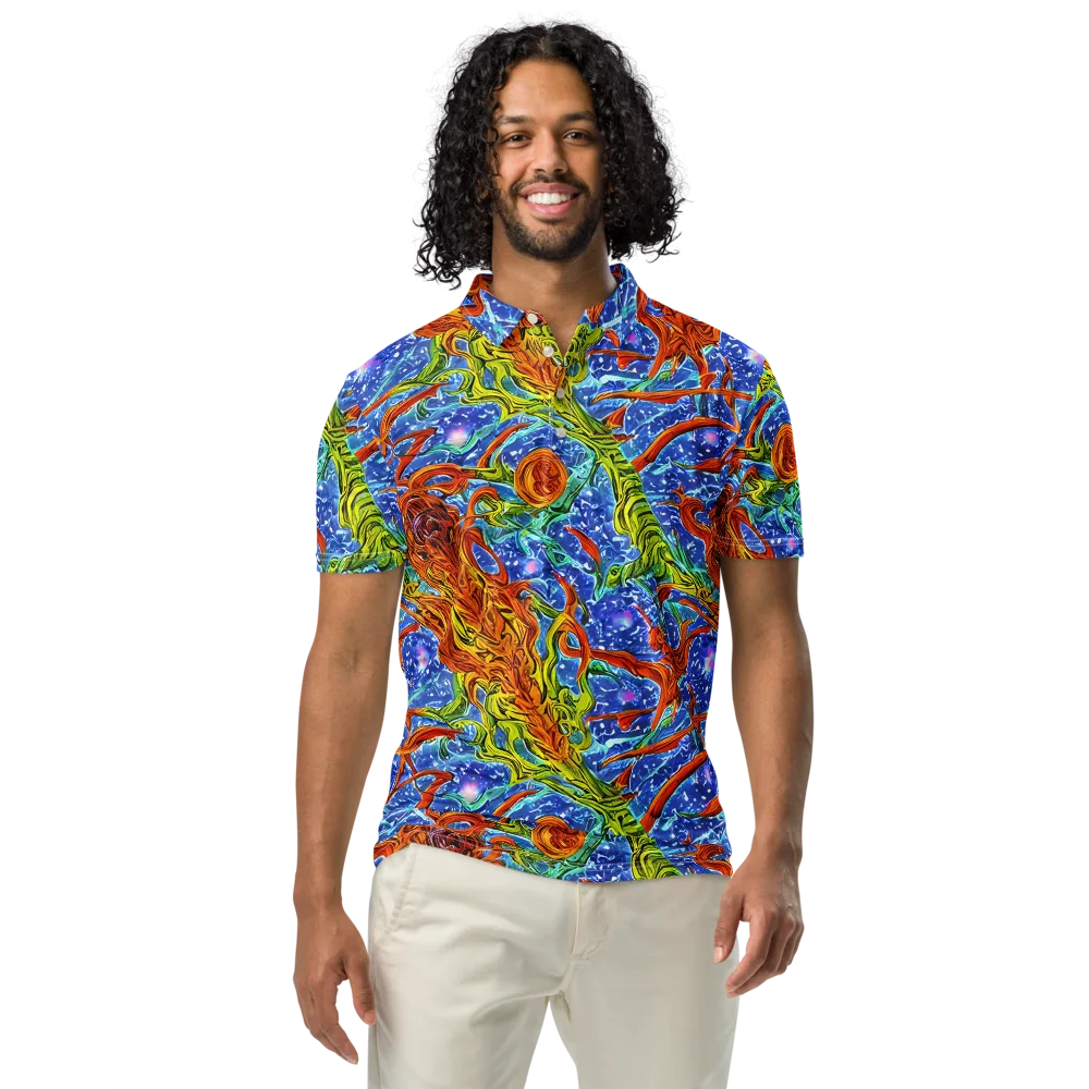Molten Tide on Men's Slim Fit Polo Shirt — Front