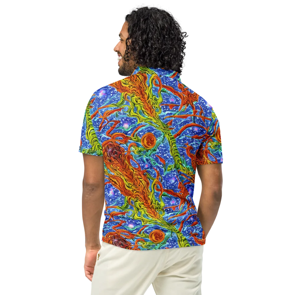 Molten Tide on Men's Slim Fit Polo Shirt — Back