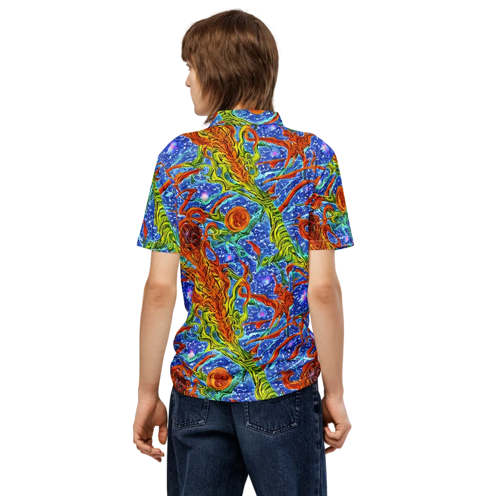 Molten Tide on Men's Slim Fit Polo Shirt — Back