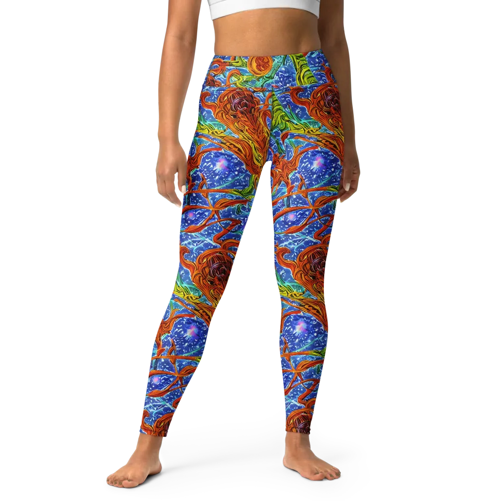 Molten Tide on Yoga Leggings — Front