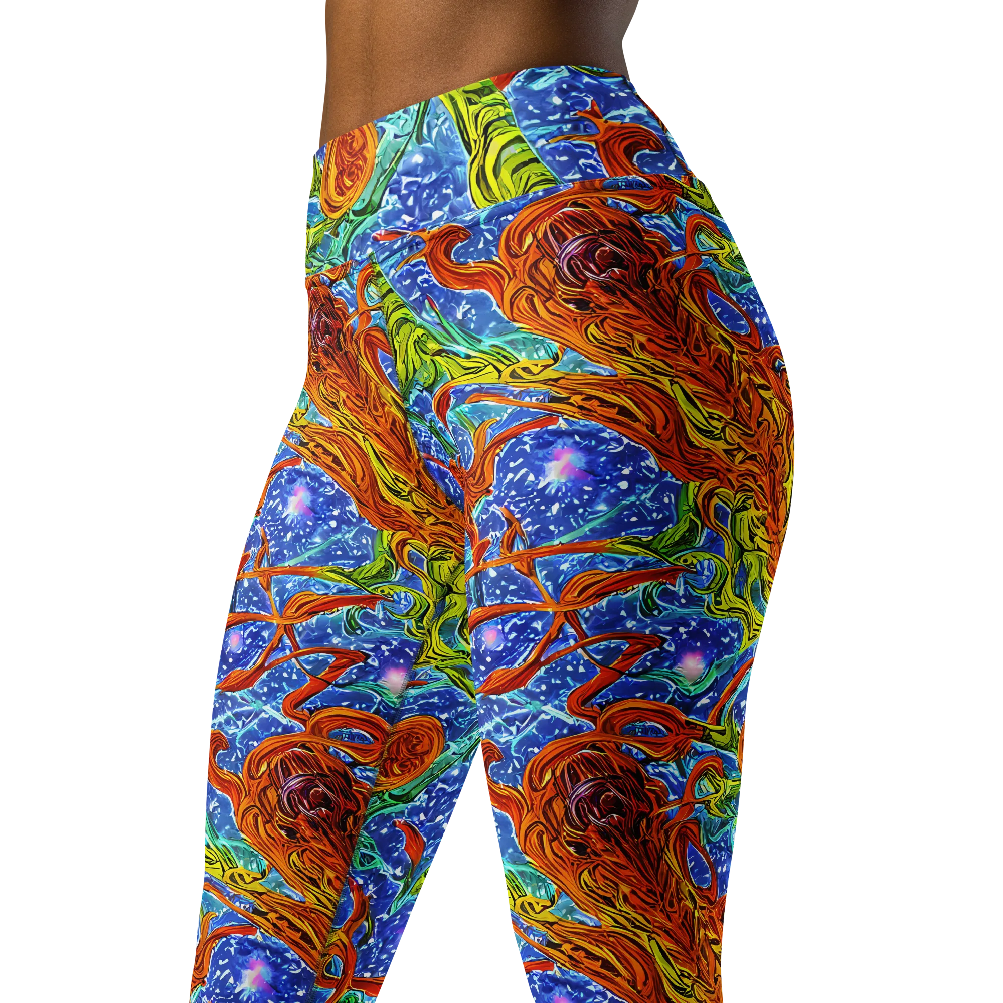 Molten Tide on Yoga Leggings — Left Front