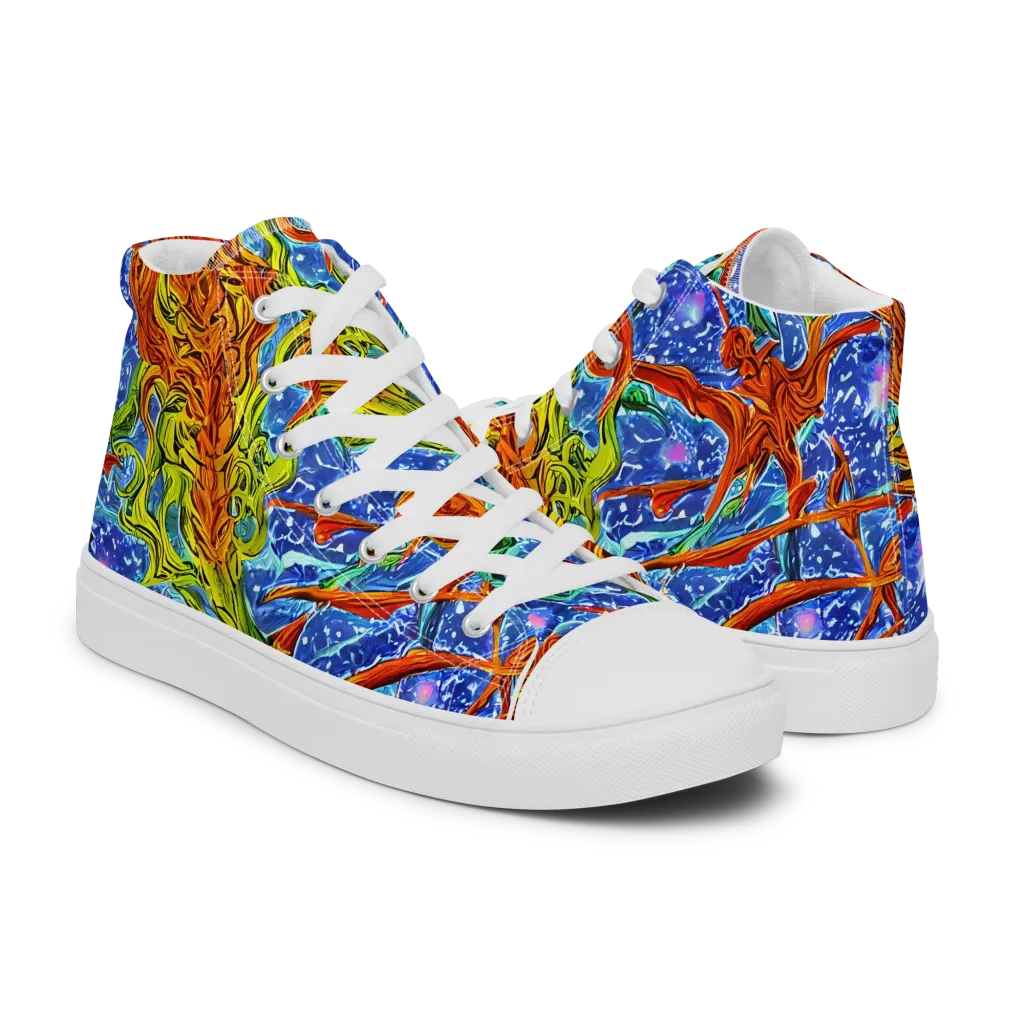 Molten Tide on Men's High Top Canvas Shoes — Right