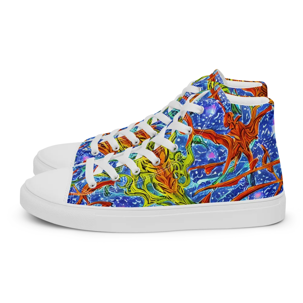 Molten Tide on Women's High Top Canvas Shoes — Left