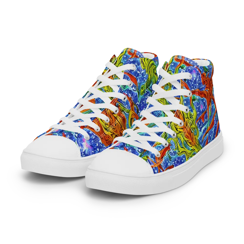 Molten Tide on Women's High Top Canvas Shoes — Left Front