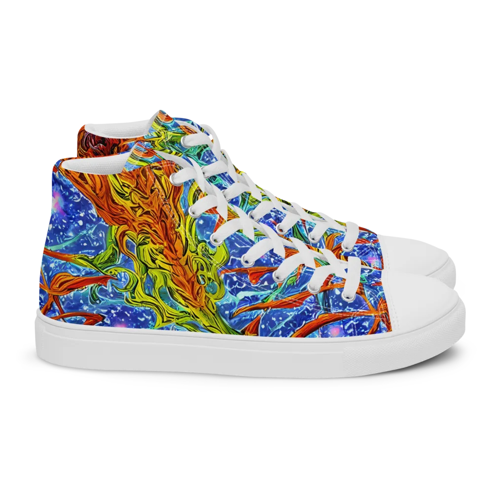 Molten Tide on Women's High Top Canvas Shoes — Right