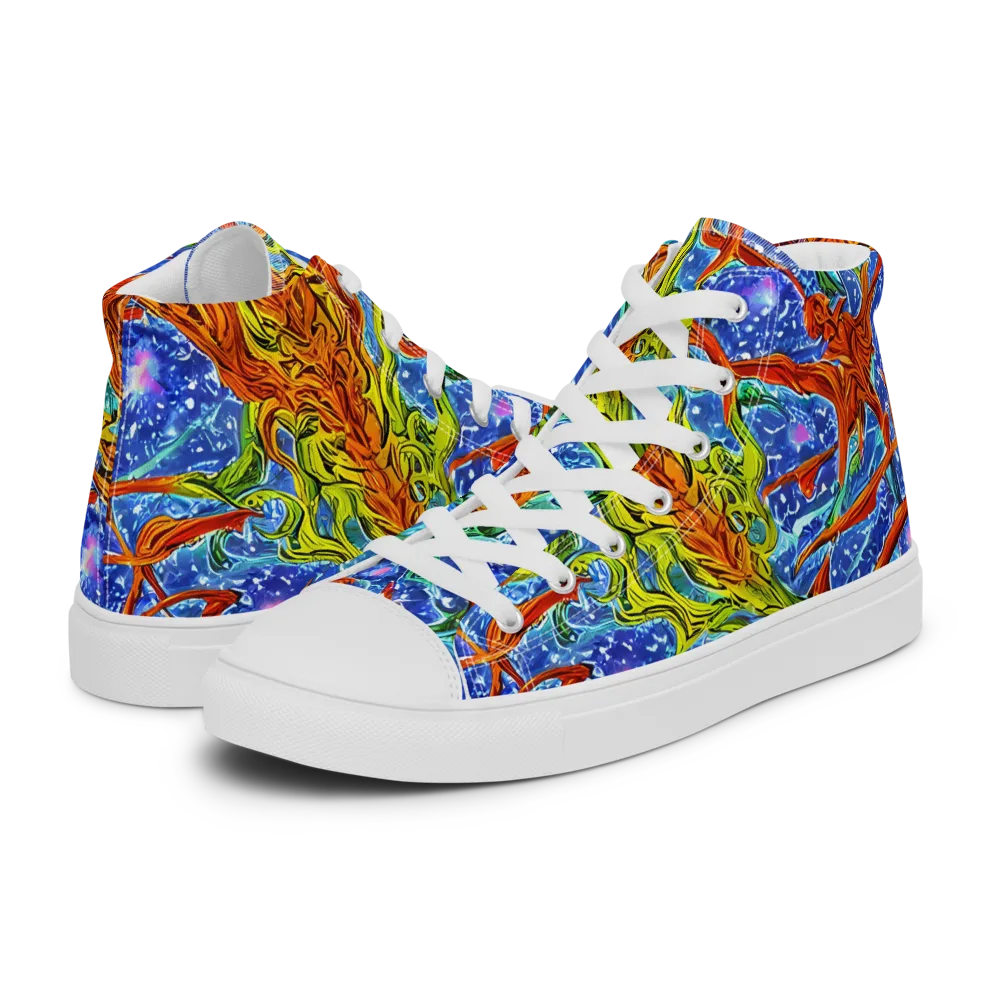 Molten Tide on Women's High Top Canvas Shoes — Left