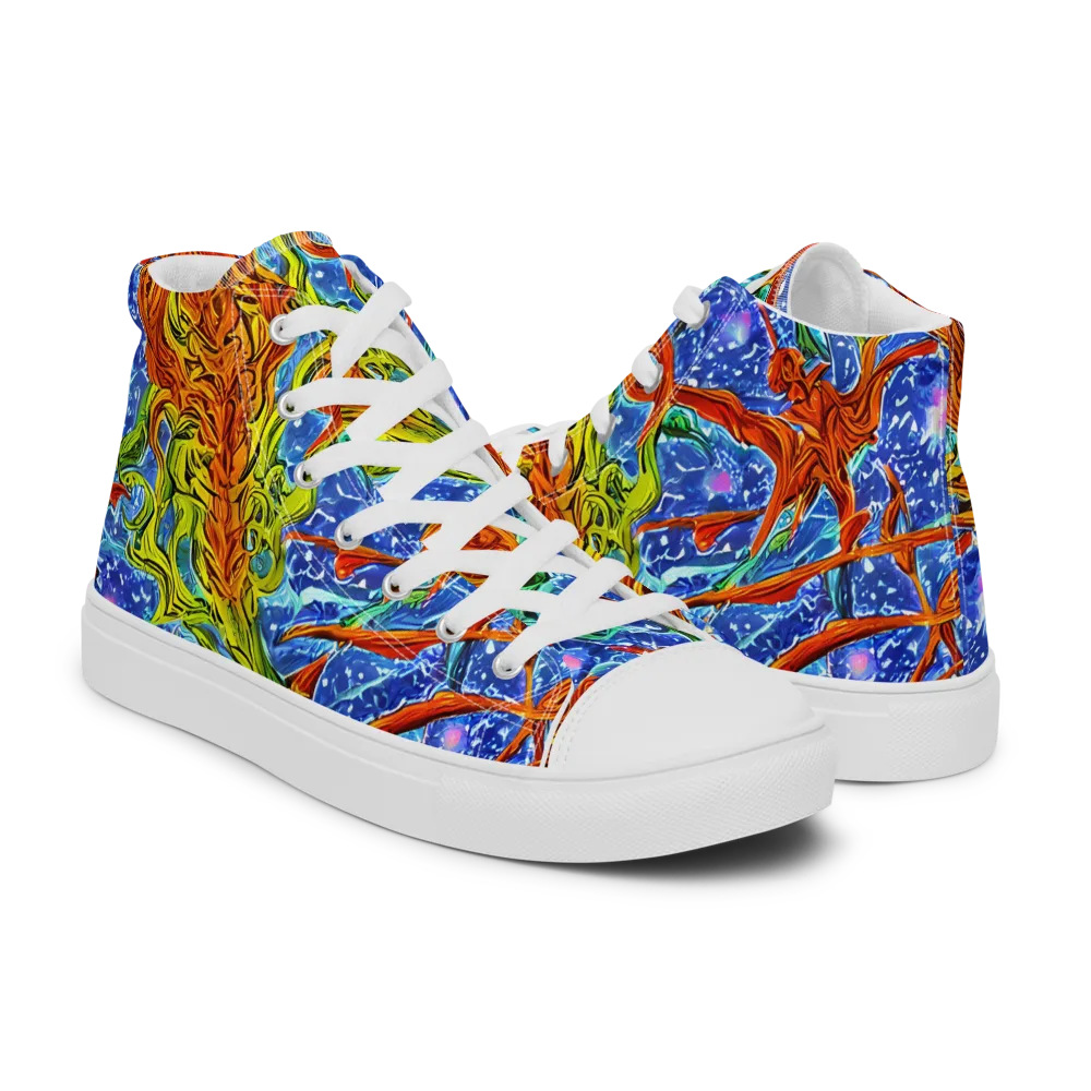 Molten Tide on Women's High Top Canvas Shoes — Right