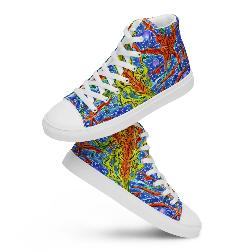 Molten Tide on Women's High Top Canvas Shoes — Front