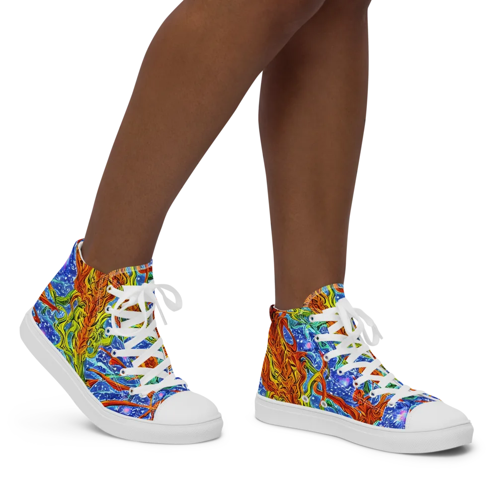 Molten Tide on Women's High Top Canvas Shoes — Right