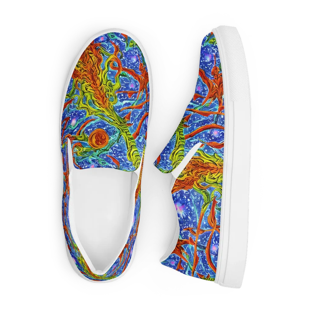 Molten Tide on Men's Slip-On Canvas Shoes — Front