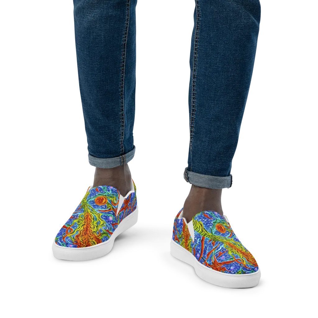 Molten Tide on Men's Slip-On Canvas Shoes — Front