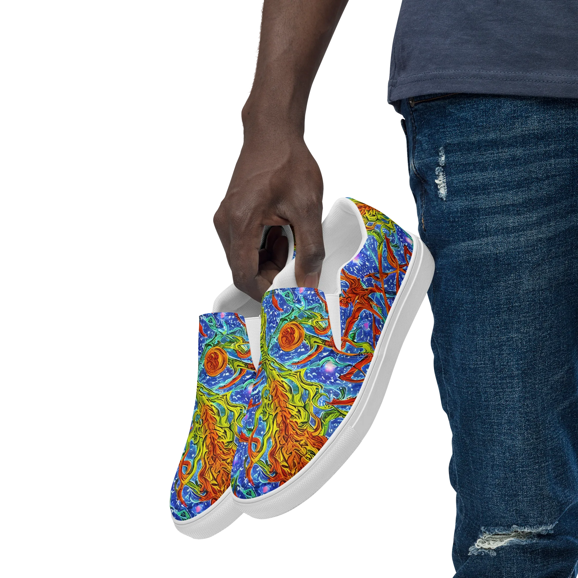 Molten Tide on Men's Slip-On Canvas Shoes — Left Front