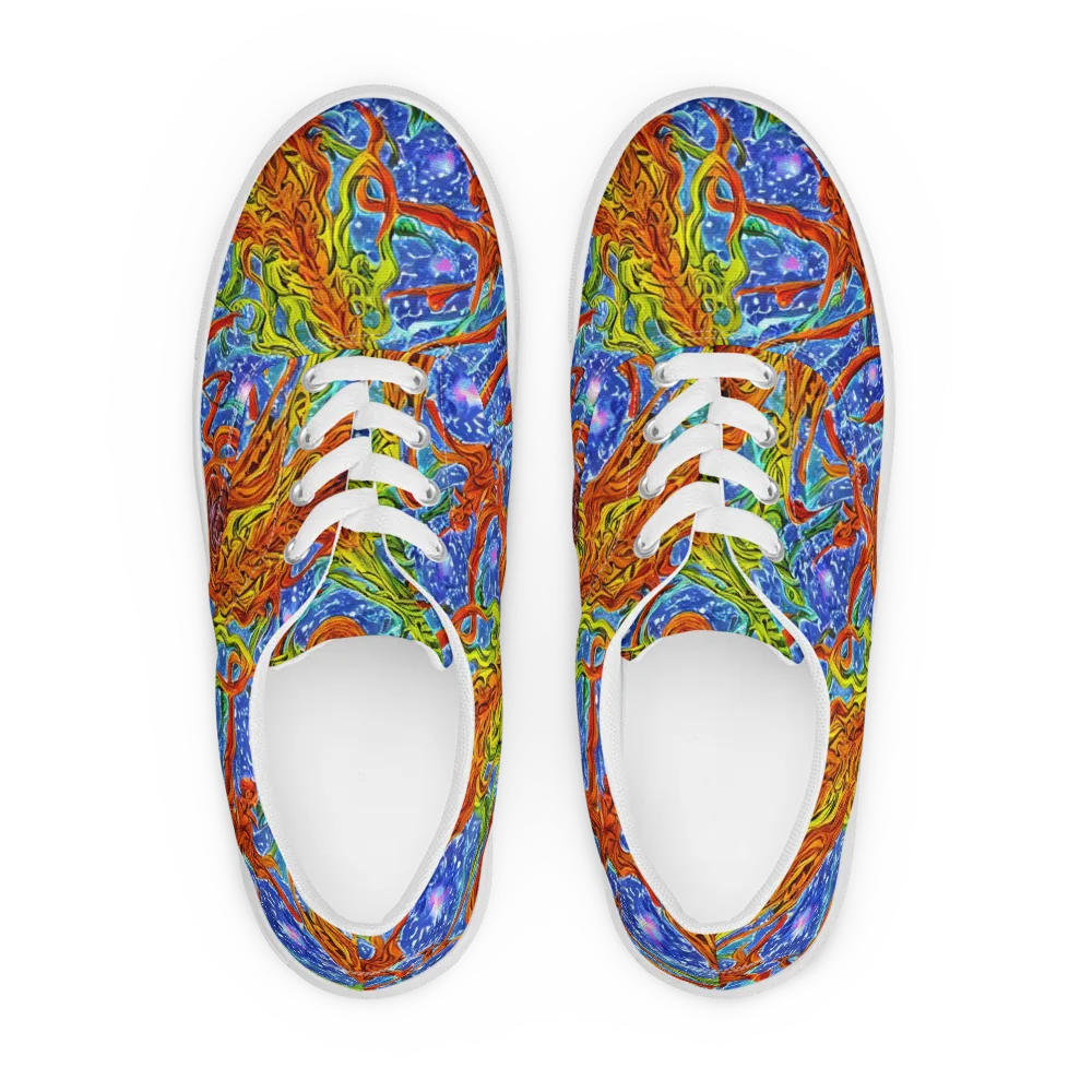 Molten Tide on Men's Lace-Up Canvas Shoes — Front