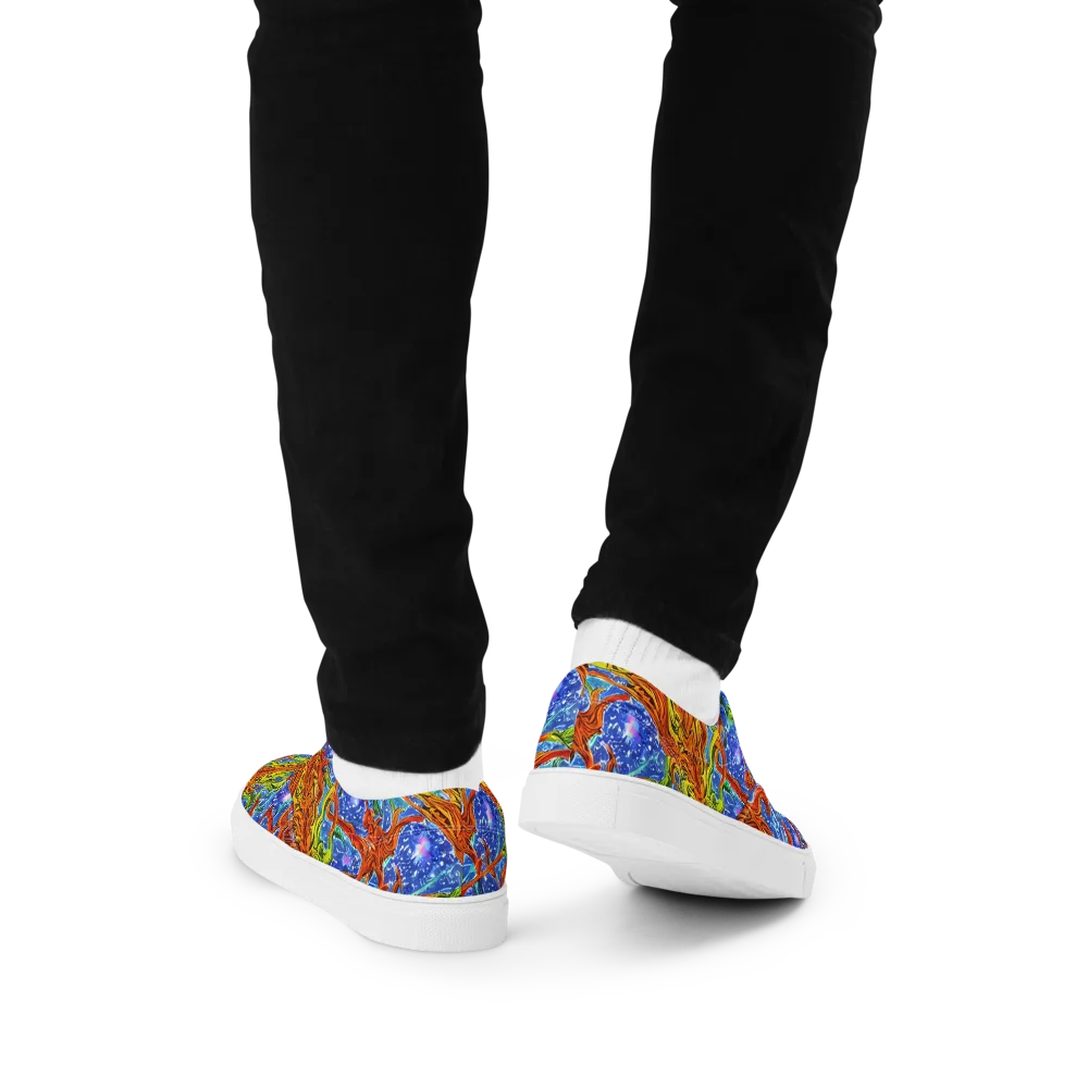 Molten Tide on Men's Lace-Up Canvas Shoes — Back