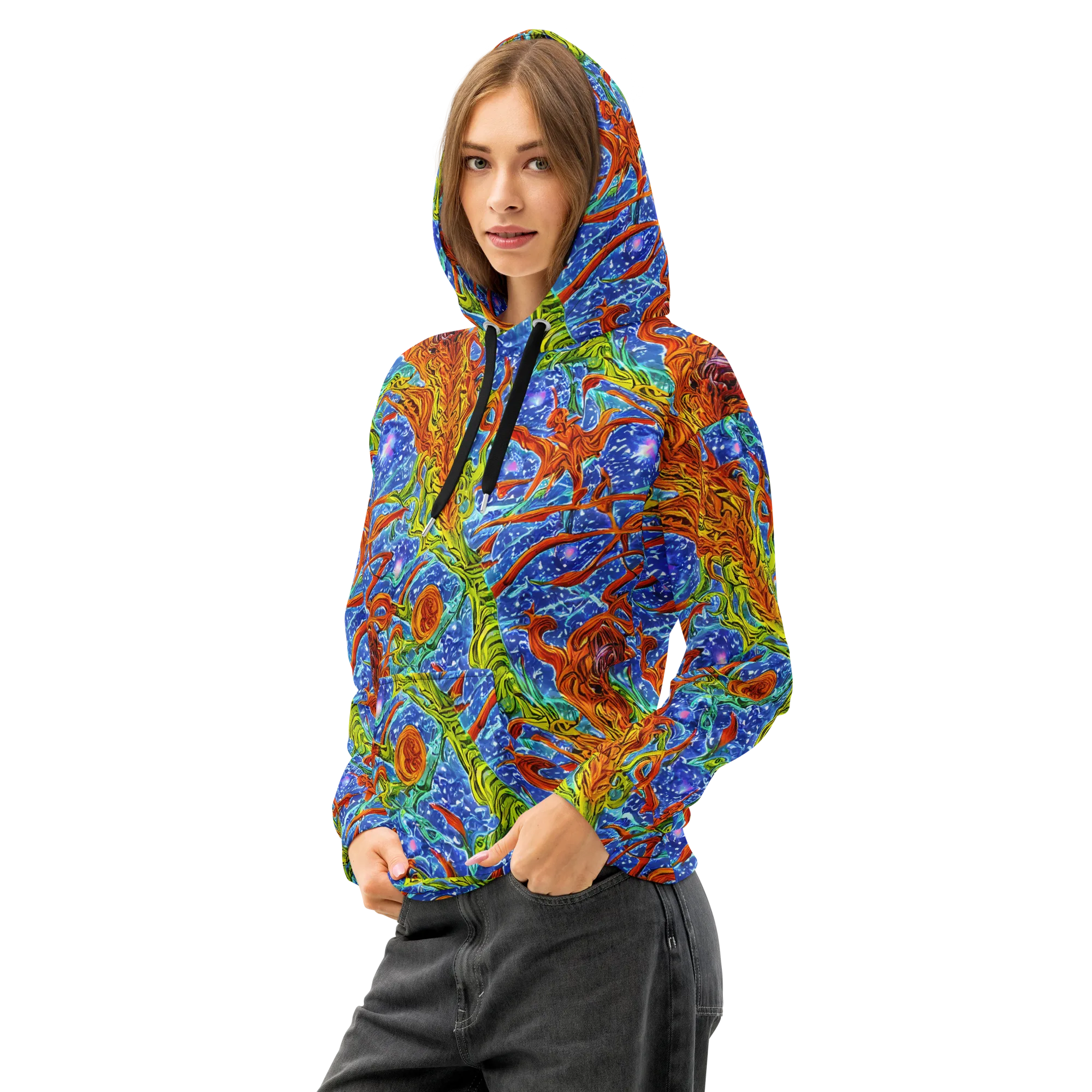 Molten Tide on Cotton Hoodie — Left Front