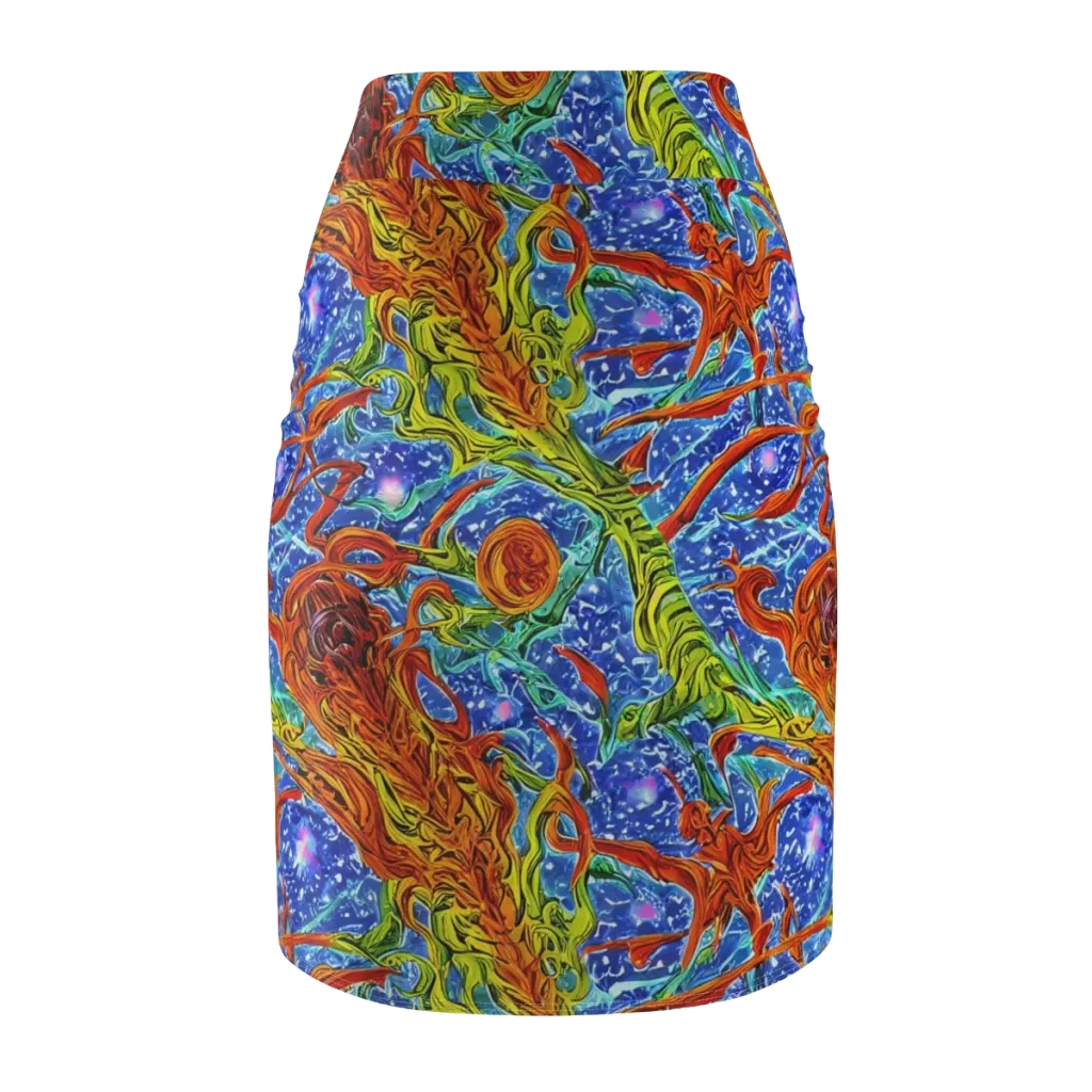 Molten Tide on Pencil Skirt — Back