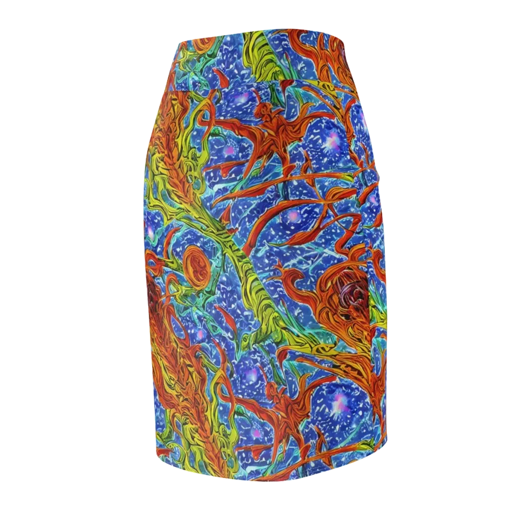 Molten Tide on Pencil Skirt — Back Side