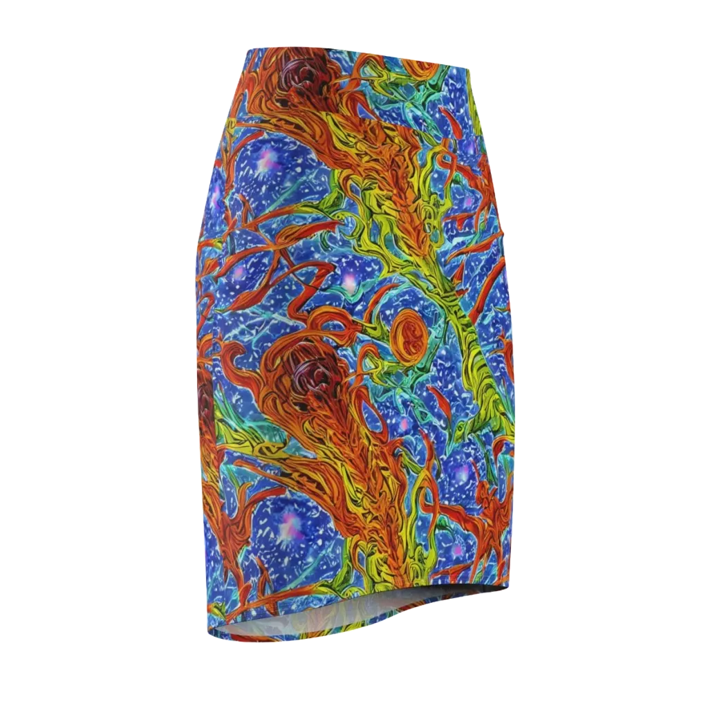 Molten Tide on Pencil Skirt — Front Side