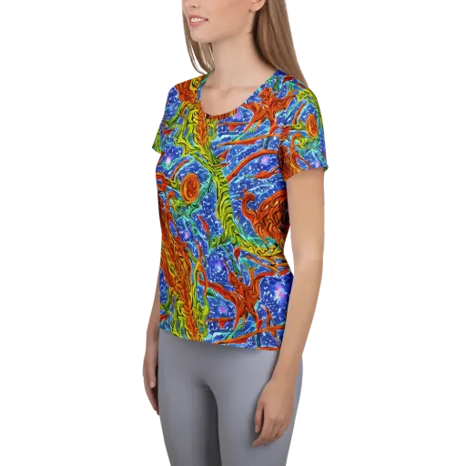 Molten Tide on a Women's Athletic T-Shirt