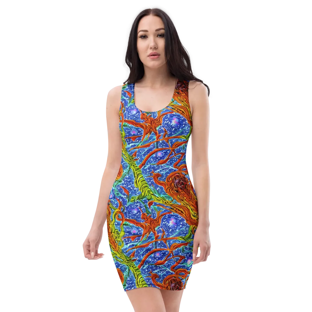 Molten Tide on Bodycon Dress — Front