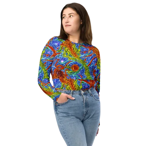 Molten Tide on a Long Sleeve Crop Top
